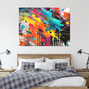 Vivid Chaos Splash Graffiti Canvas Print