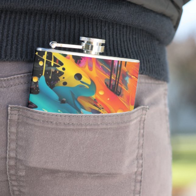 Vivid Chaos Splash Graffiti Flask (In Situ)