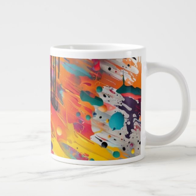 Vivid Chaos Splash Graffiti Giant Coffee Mug (Right)
