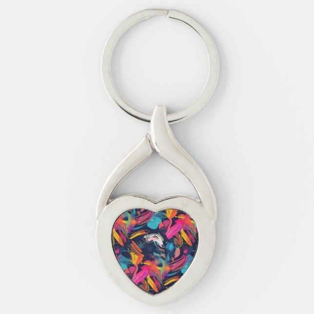Vivid Chaos Splash Graffiti Keychain (Front)