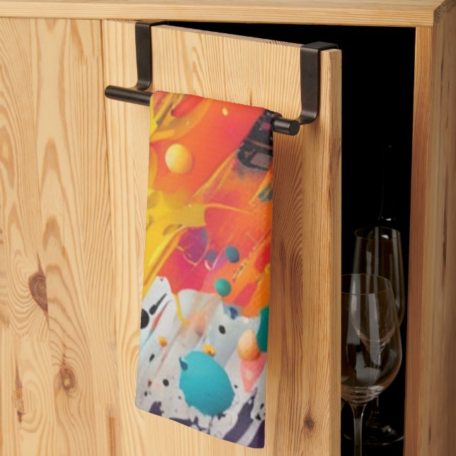 Vivid Chaos Splash Graffiti Kitchen Towel (Thirds Fold)