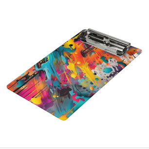 Vivid Chaos Splash Graffiti Mini Clipboard
