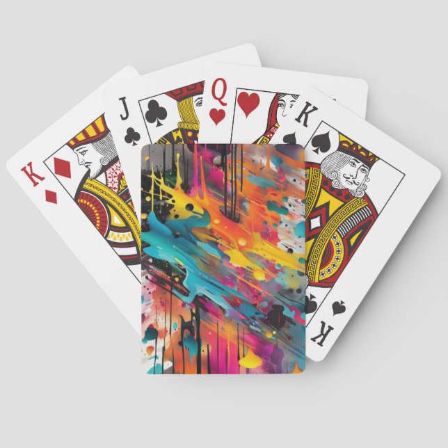 Vivid Chaos Splash Graffiti Poker Cards (Back)