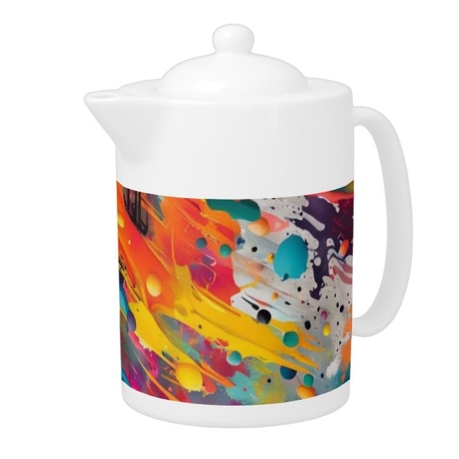 Vivid Chaos Splash Graffiti Teapot (Right)