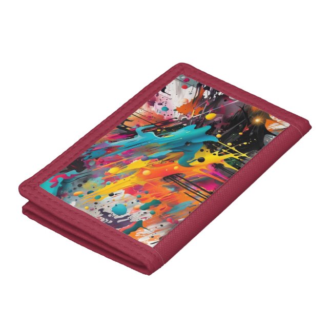 Vivid Chaos Splash Graffiti Trifold Wallet (Top)