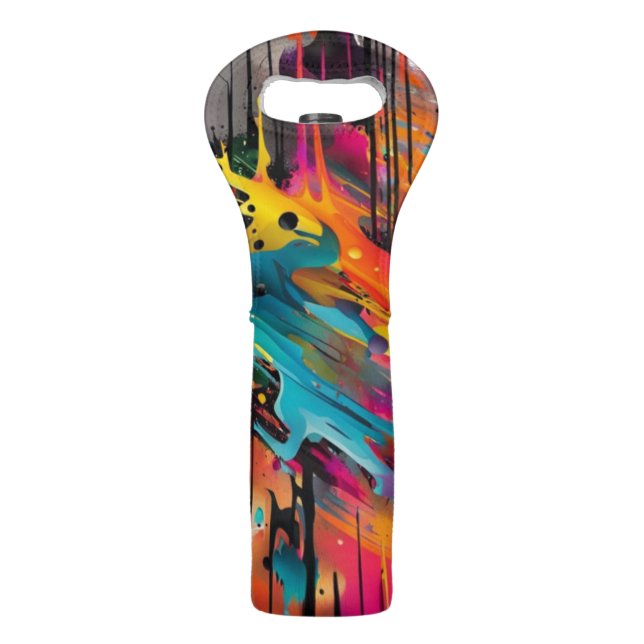 Vivid Chaos Splash Graffiti Wine Bag (Front)