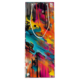 Vivid Chaos Splash Graffiti Wine Gift Bag