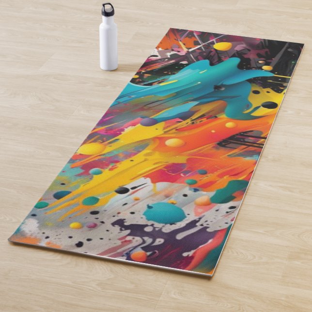 Vivid Chaos Splash Graffiti Yoga Mat (In Situ)