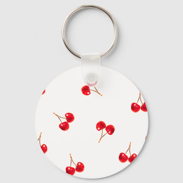 Vivid Cherry Pattern Keychain (Front)