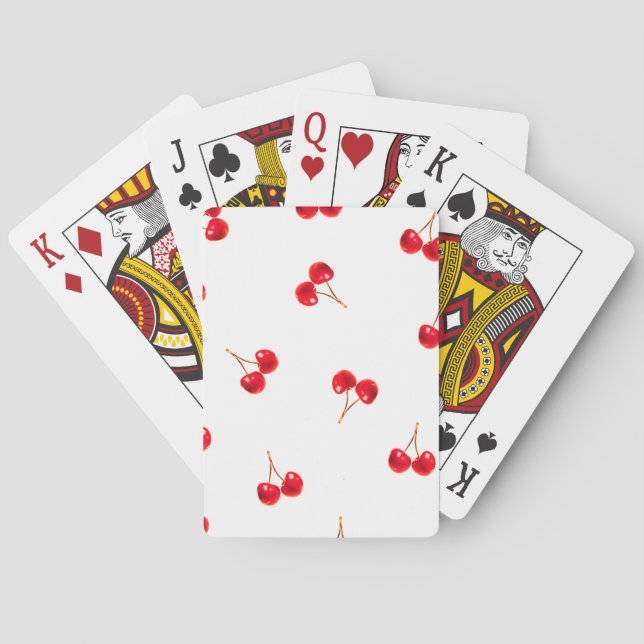 Vivid Cherry Pattern Poker Cards (Back)
