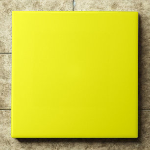 Vivid Classic Yellow #ffff00 Highlight Accent Ceramic Tile