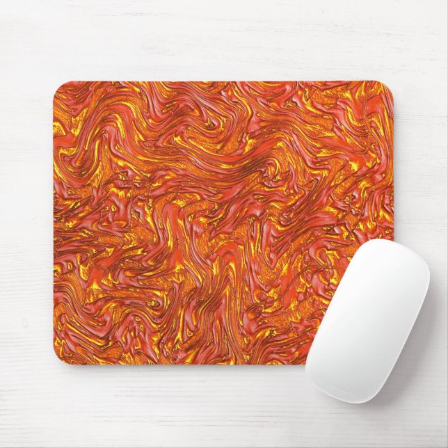 Vivid clear red texture with yellow  shades mouse pad (With Mouse)