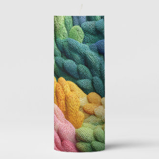 Vivid color fabric pillar candle