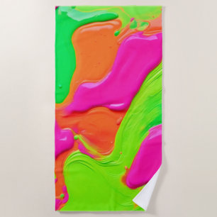 Vivid Color Fusion Beach Towel