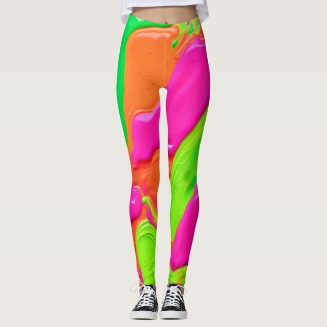 Vivid Color Fusion Leggings (Front)