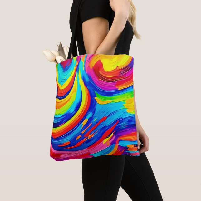  Vivid Color Vortex Tote Bag (Close Up)