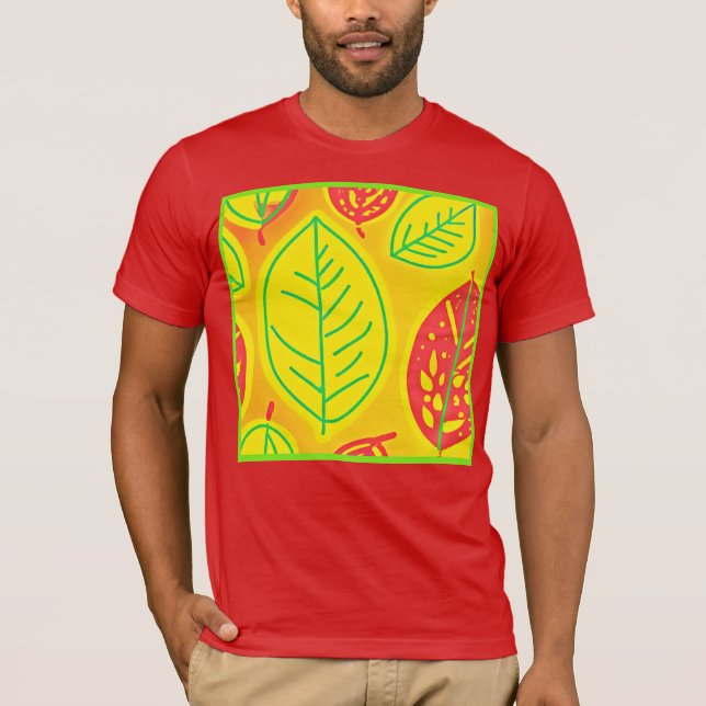 Vivid Colorful Leaves Elegance Art T-Shirt (Front)