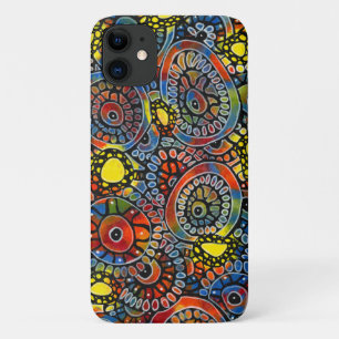 Vivid Colorful Oval Corals Original Abstract Art iPhone 11 Case