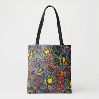Vivid Colorful Oval Corals Original Abstract Art Tote Bag
