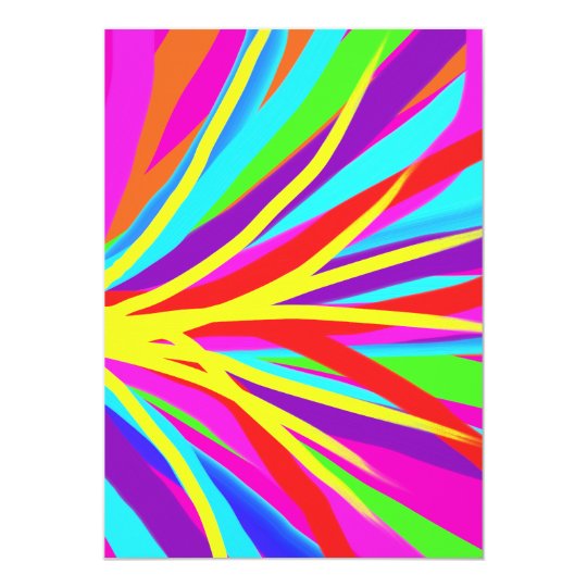 Vivid Colorful Paint Brush Strokes Girly Art Card