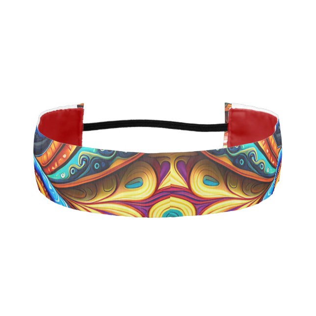Vivid Colorful Swirls Athletic Headband (Front)