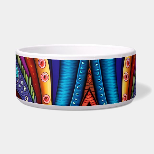 Vivid Colorful Swirls Bowl (Front)