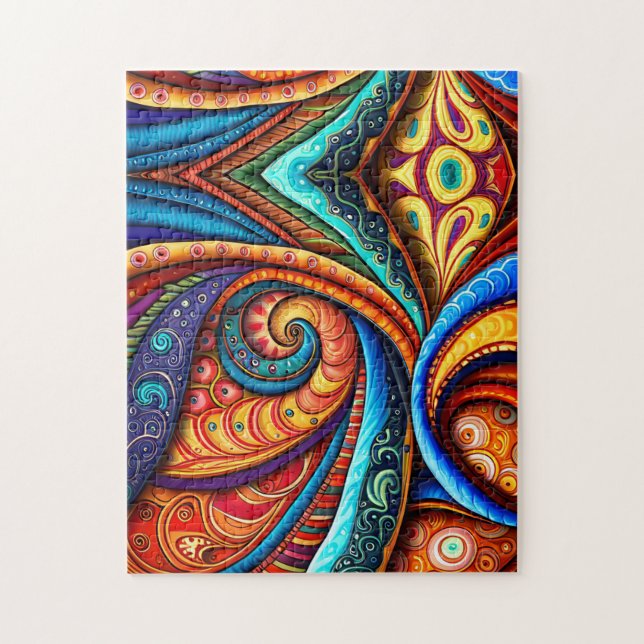 Vivid Colorful Swirls Jigsaw Puzzle (Vertical)