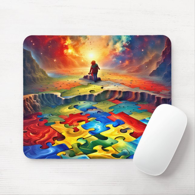 Vivid Colors Autism Mom Mousepad (With Mouse)