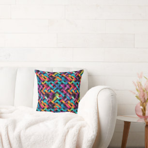 Vivid Colors Basketweave Throw Pillow
