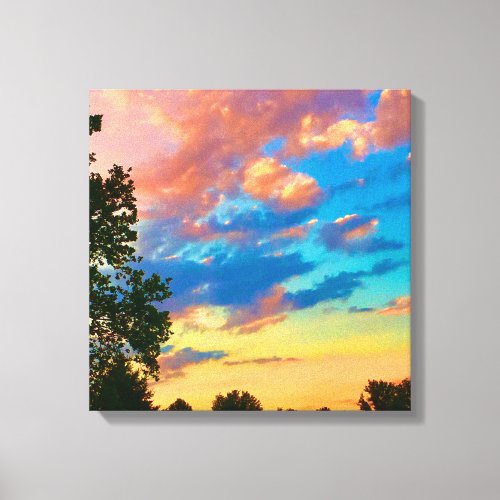 Vivid Colors in Beautiful Evening Sunset Canvas Print