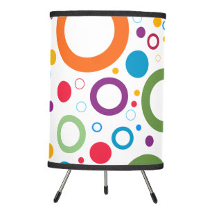 Vivid Colors Modern Mid-Century Style Circles Tripod Lamp