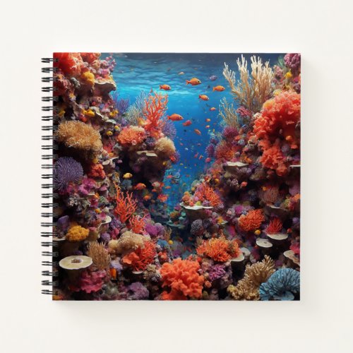 Vivid Coral Reef Hard Cover Journal