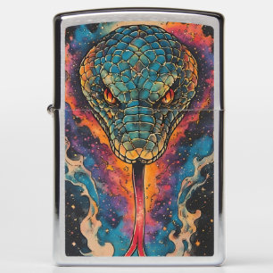 Vivid Cosmic Serpent With Expansive Space Zippo Lighter