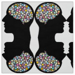 Vivid Cranium Black and White Pattern Fabric