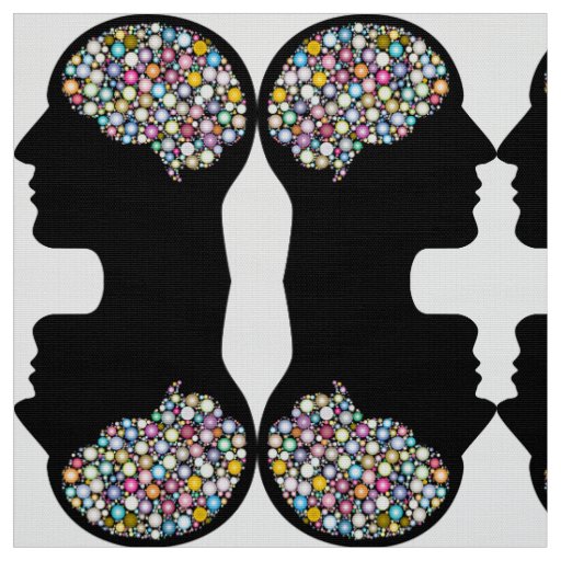 Vivid Cranium Black and White Pattern Fabric