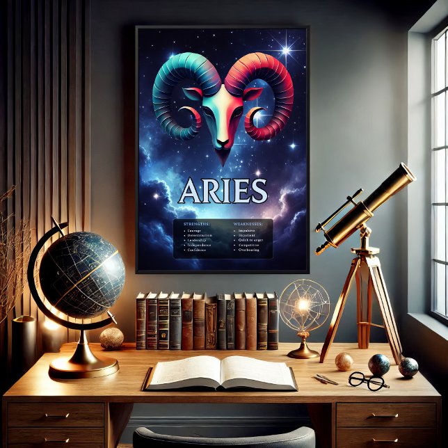 Vivid Customizable Aries Zodiac Sign Poster (Creator Uploaded)