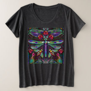 Vivid dragonfly women’s plus size tee shirt