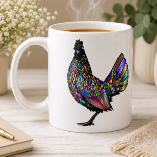 Vivid Eclectic Beautiful Artistic Rooster Gift Coffee Mug