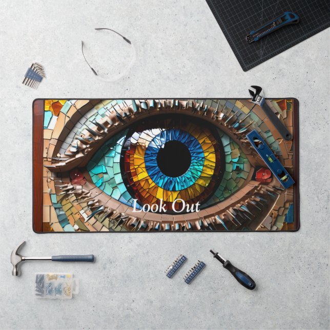 Vivid Eye Stained glass Mosaic Desk Mat (Workstation)