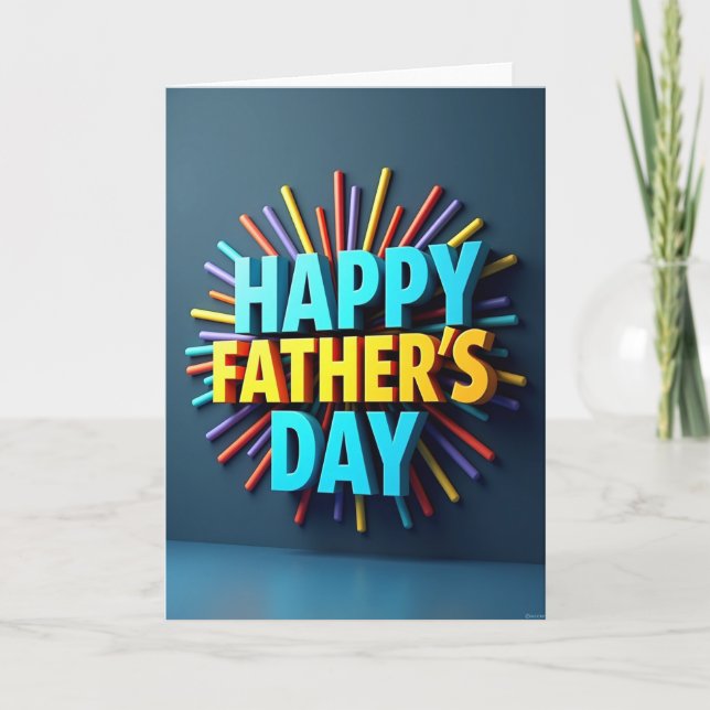 Vivid Fathers Day Block Art Card (Front)