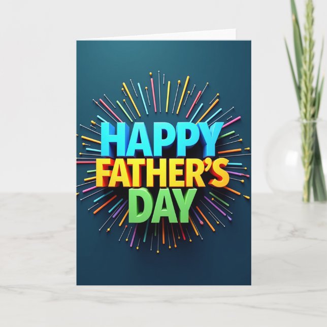 Vivid Fathers Day Burst Card (Front)