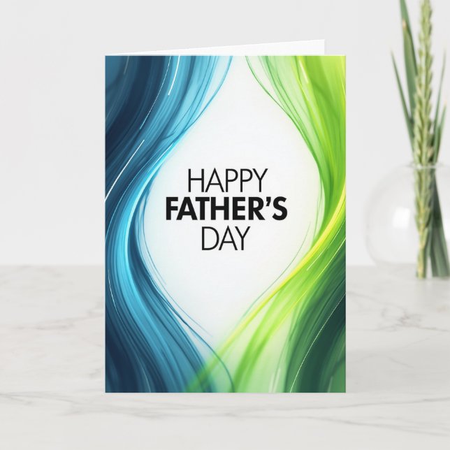Vivid Fathers Day Swirls Card (Front)