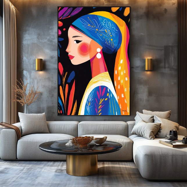 Vivid Fauvist Vision of Girl with a Pearl Earring Canvas Print (Creator Uploaded)