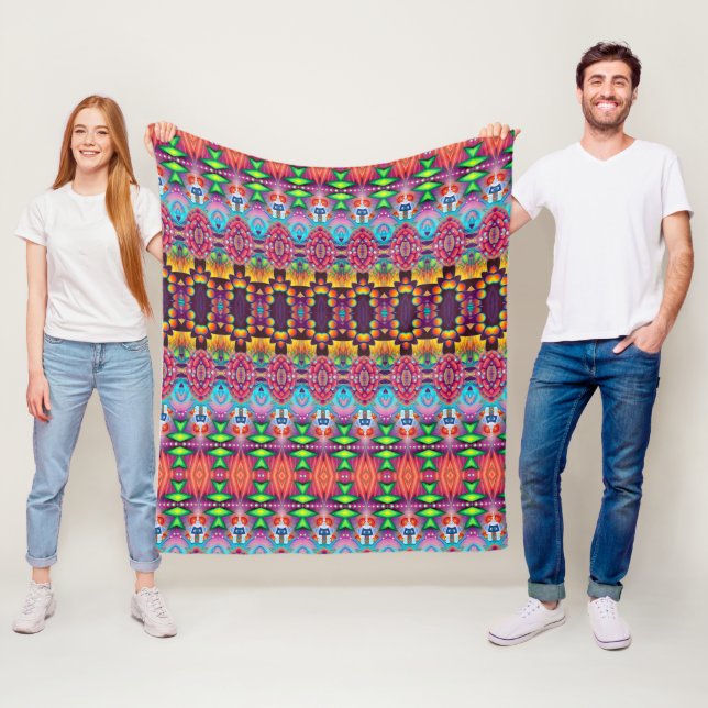 Vivid Fleece: Trendy Blanket Patterns on Zazzle (In Situ)
