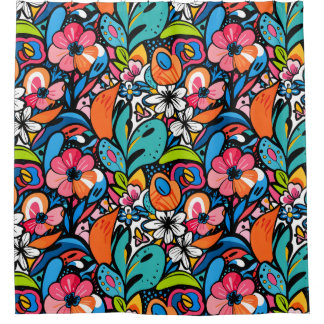 Vivid Floral Garden Bliss Shower Curtain
