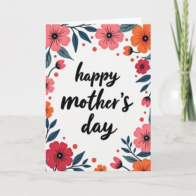 Vivid Floral Happy Day Card (Front)