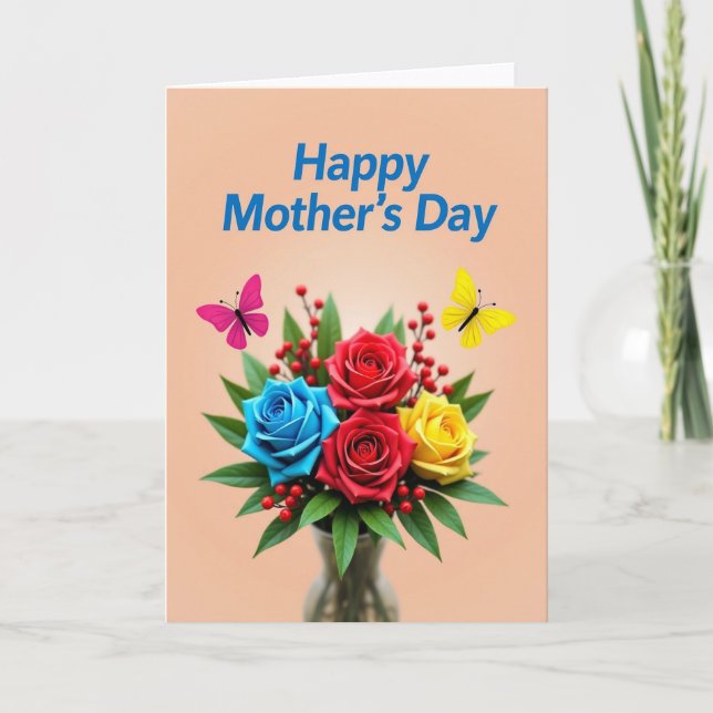 Vivid Floral Mothers Day Card (Front)