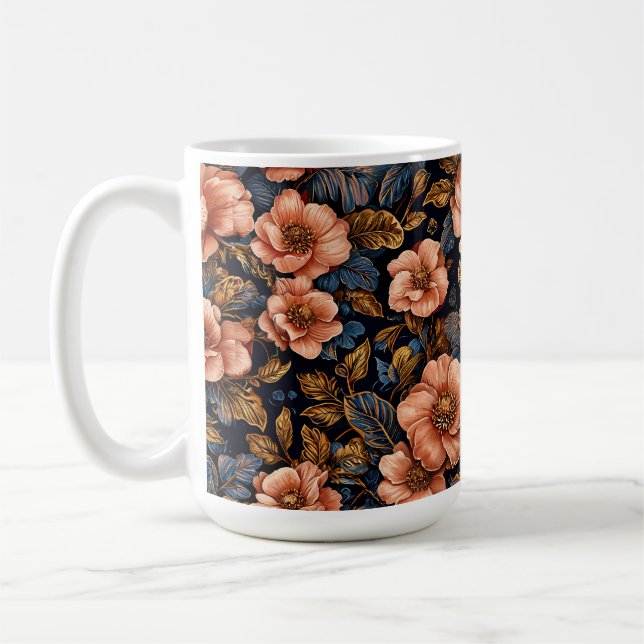 Vivid floral pattern coffee mug (Left)