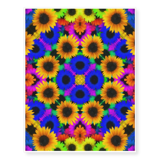 Vivid Floral Pattern Temporary Tattoos (Front)
