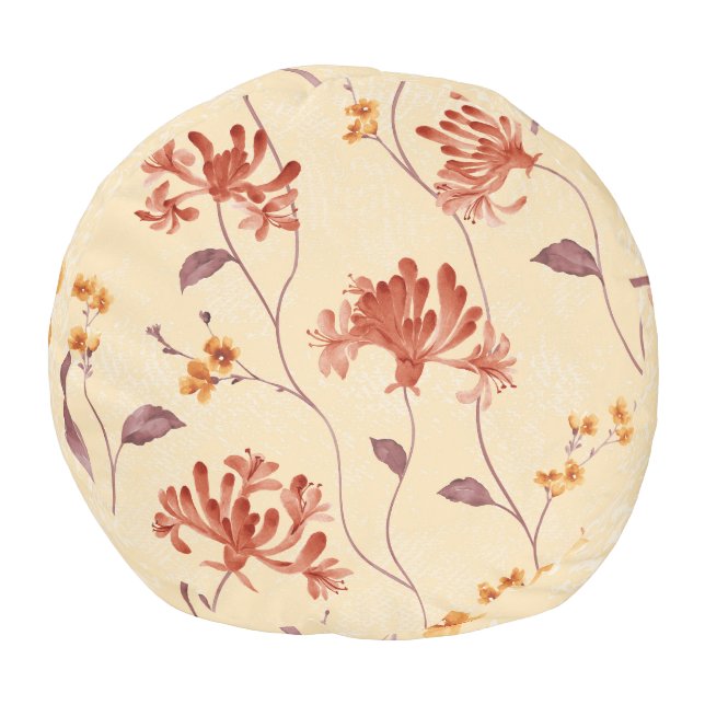 Vivid floral repetition: seamless design. pouf (Bottom)